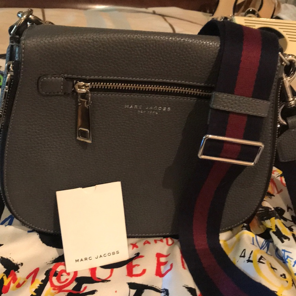 Like new elephant grey leather Bag